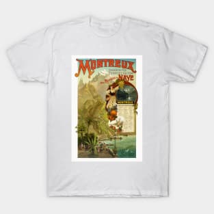 Montreux Switzerland Vintage Travel Poster 1894 T-Shirt